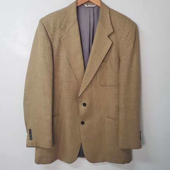 Vtg Aquascutum Regent 100 Blazer Sport Coat Jacket Men's 42L Union Made 2 Button - Picture 1 of 12